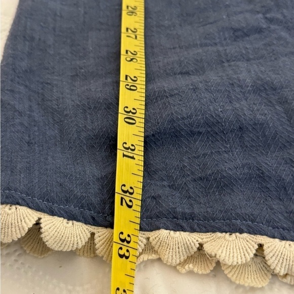 Hayden Los Angeles midi dress. Blue w/crochet top & bottom. A Line Size Medium - Picture 10 of 11